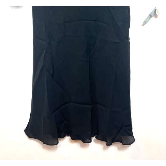 Talbots Petite Black Lace Silk Cocktail Dress Ruffled Hem Lined Size 2P NWT - Picture 7 of 12